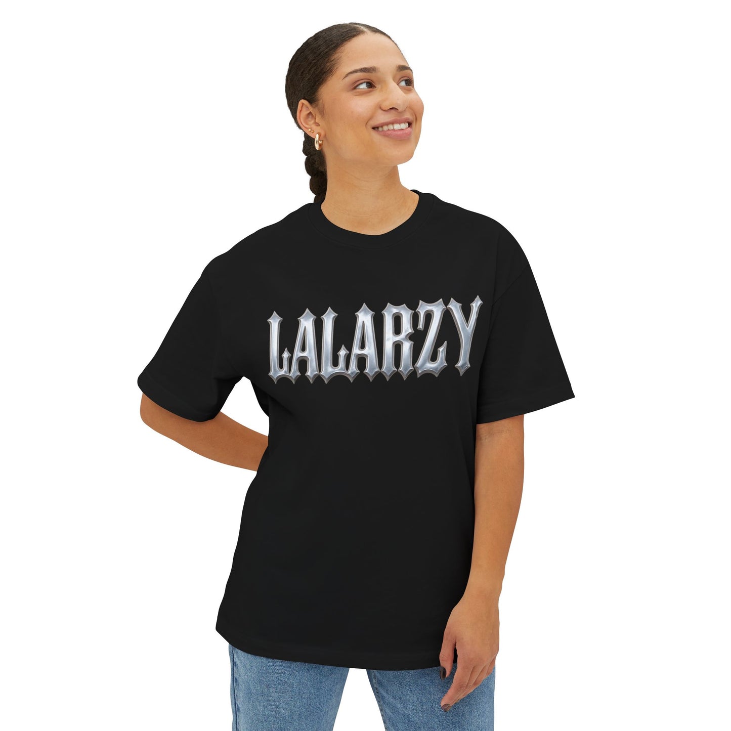LALARZY Unisex Oversized Boxy Tee - Trendy Graphic Tee for Casual Style